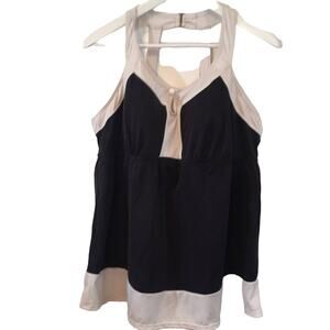 Swimsuit black white Tankini top 18W Preowned
